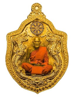 เหรียญมังกรคู่ หลวงปู่แผ้ว ผลปัญโญ