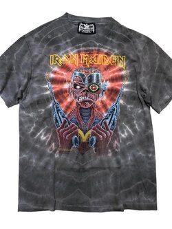 เสื้อวง Iron Maiden Somewhere Back In Time มัดย้อม ปี 1987 ป้ายผีเสื้อ Symmetria หายาก Size M สินค้าลิขสิทธิ์แท้ 100%