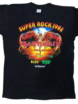 เสื้อวง Iron Maiden Super Rock Tour ปี 1992 Size L ลิขสิทธิ์แท้ 100%