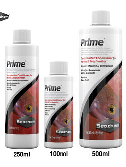 Seachem Prime น้ำยาสูตรเข้มข้นสำหรับขจัดคลอรีนคลอรามีนแอมโมเนียไนไตรท์และไนเตรต 100ml , 250ml , 500ml