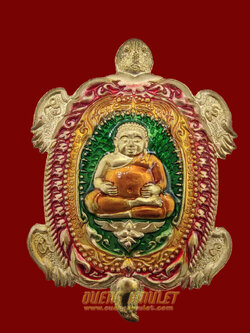 เหรียญพญาเต่าคูณทอง ปี 62 หลวงพ่อทอง สุทธสีโล เนื้อทองฝาบาตรลงยา