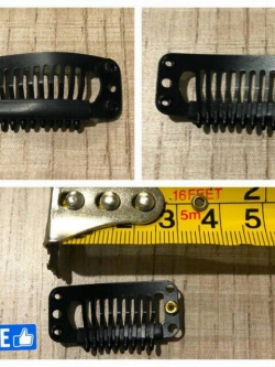 กิ๊บดำติดวิก stainless steel แพ็ค 10 ชิ้น