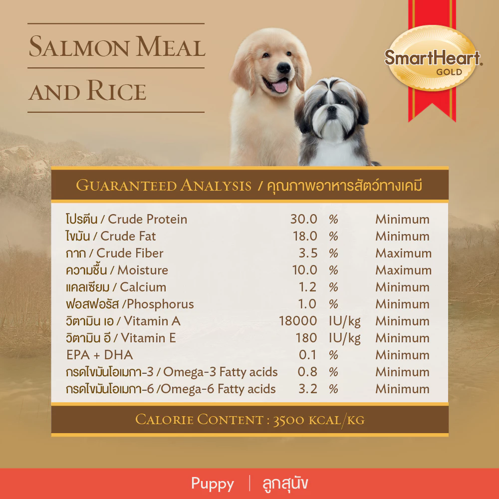 SmartHeart Gold Salmon Meal and Rice ลูก - แซลมอน/ข้าว 1 Kg