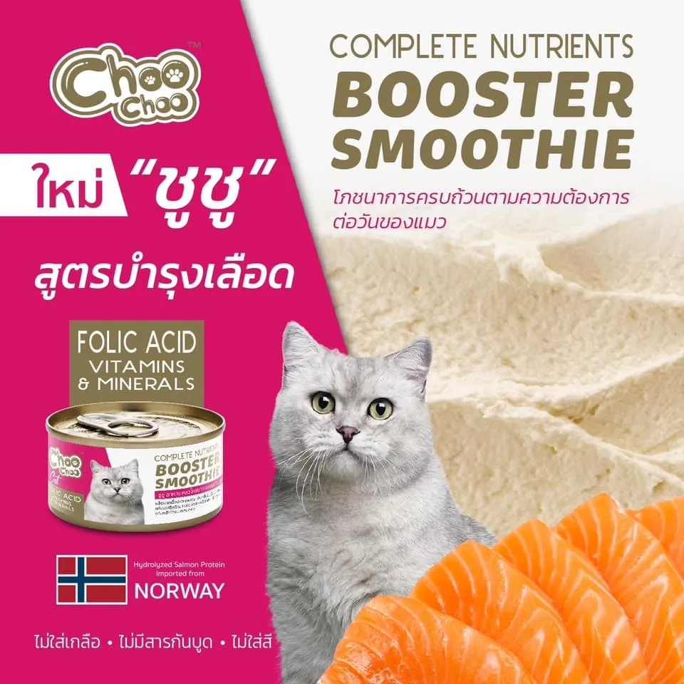 Choo Choo Booster Smoothie สมูทตี้ สูตรปลาแซลมอน 80g (ชมพู)